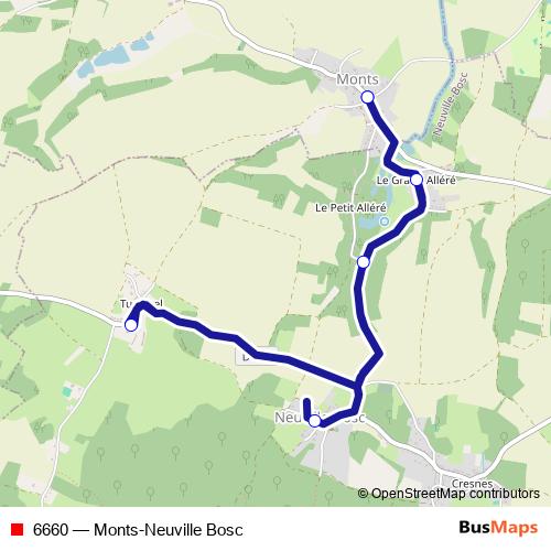 6660 bus Line Map