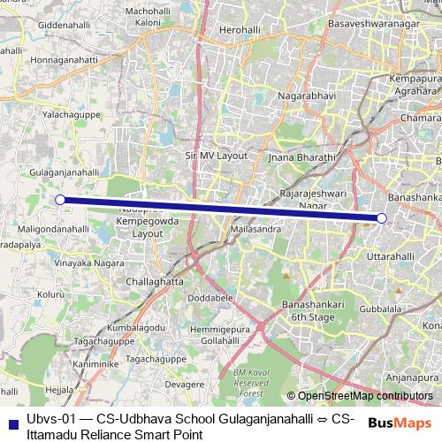 Ubvs-01 bus Line Map