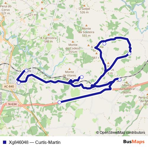 Xg846048 bus Line Map