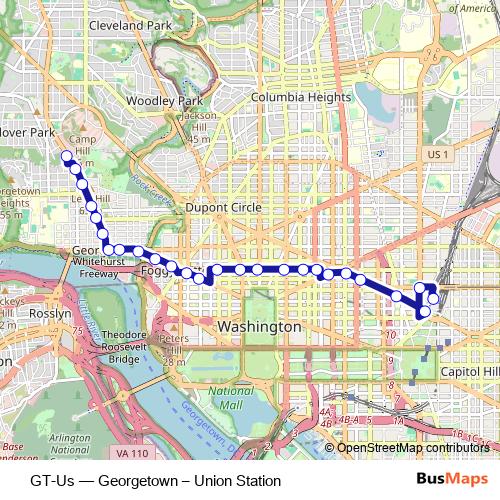 GT-Us bus Line Map