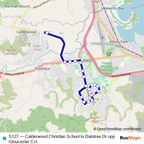 S127 bus Line Map