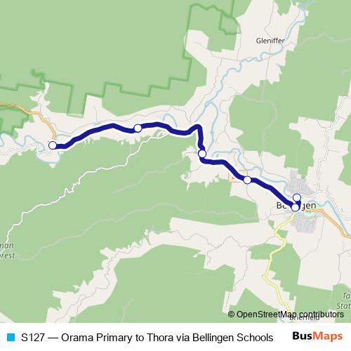 S127 bus Line Map