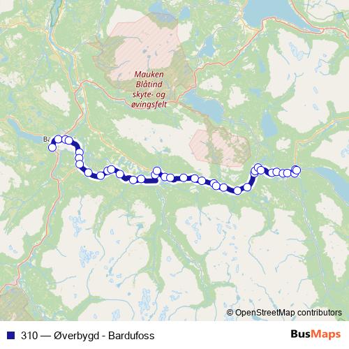 310 bus Line Map