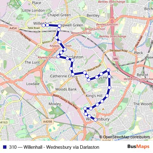 310 bus Line Map