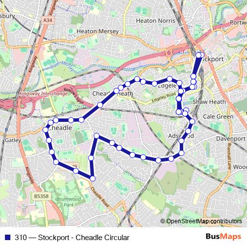 310 bus Line Map