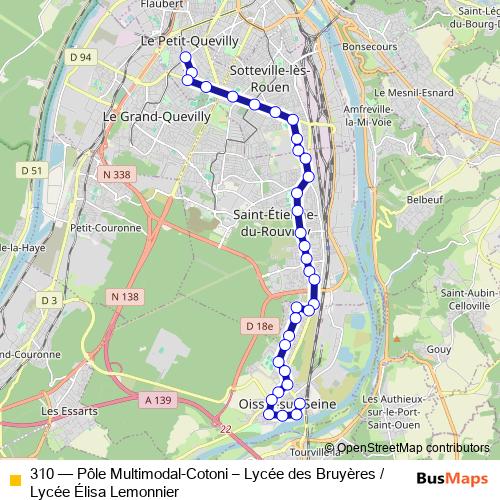 310 bus Line Map