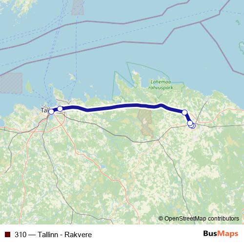 310 bus Line Map