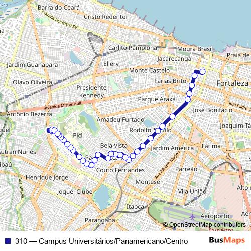 310 bus Line Map