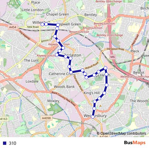 310 bus Line Map
