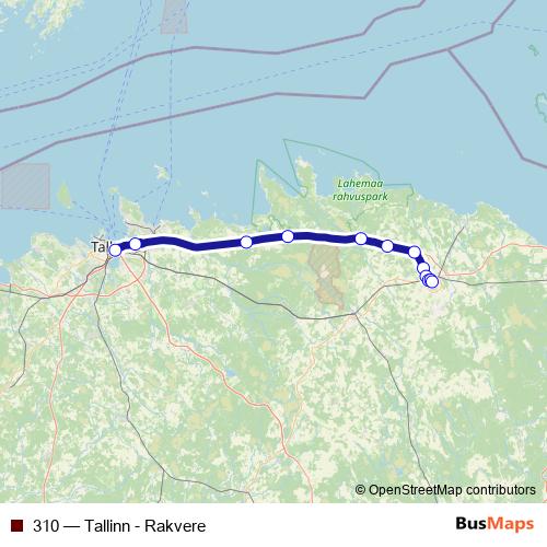 310 bus Line Map