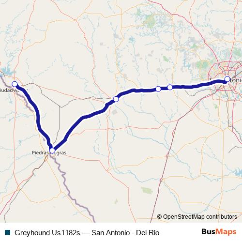 Greyhound Us1182s bus Line Map