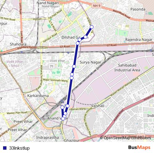 33lnkstlup bus Line Map
