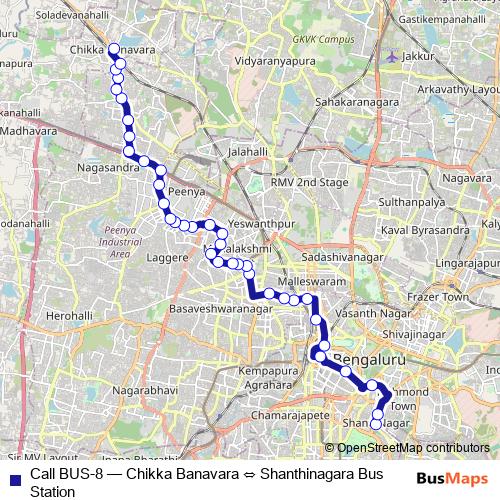 Call BUS-8 bus Line Map