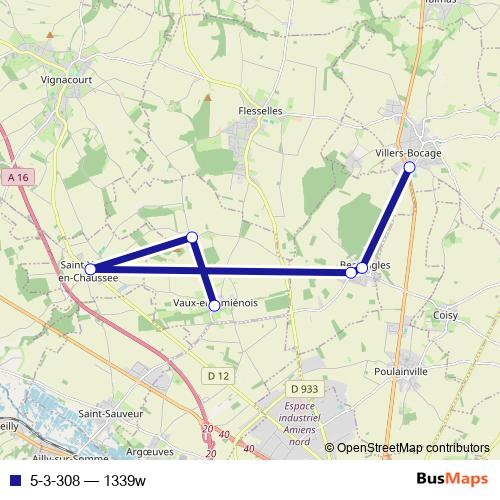 5-3-308 bus Line Map
