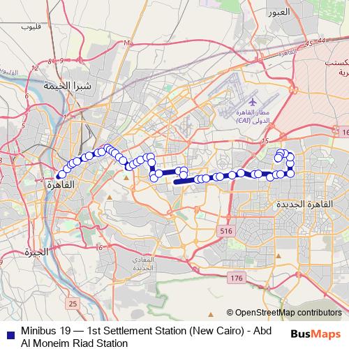 Minibus 19 bus Line Map
