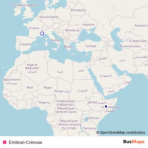 Embrun-Crévoux bus Line Map