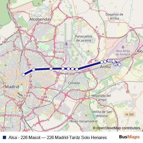 Alsa - 226 Masot bus Line Map