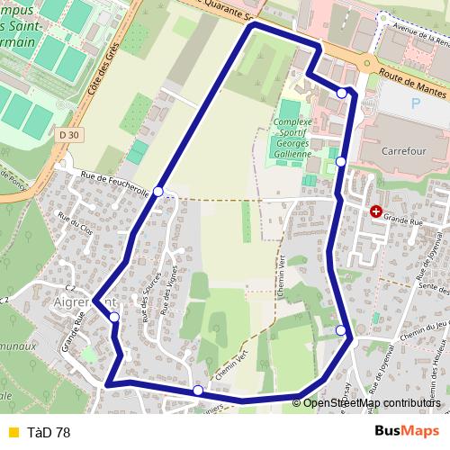 TàD 78 bus Line Map