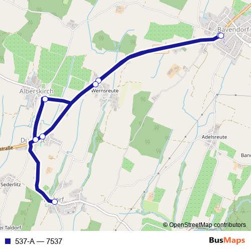 537-A bus Line Map