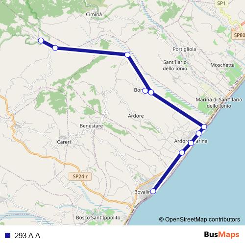 293 A A bus Line Map