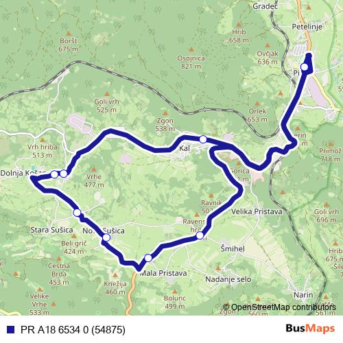PR A18 6534 0 (54875) bus Line Map