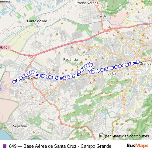 849 bus Line Map