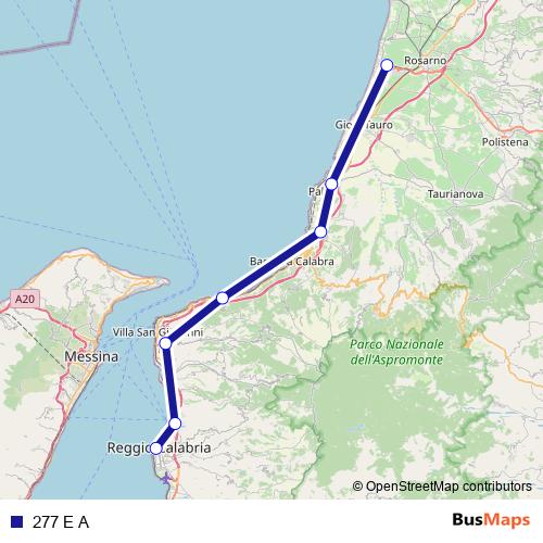 277 E A bus Line Map