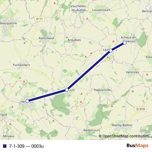7-1-309 bus Line Map