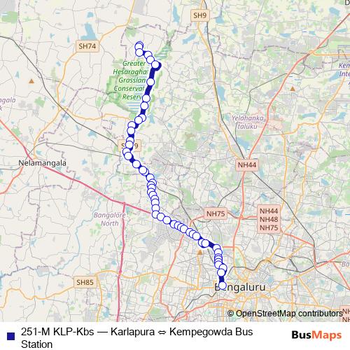 251-M KLP-Kbs bus Line Map