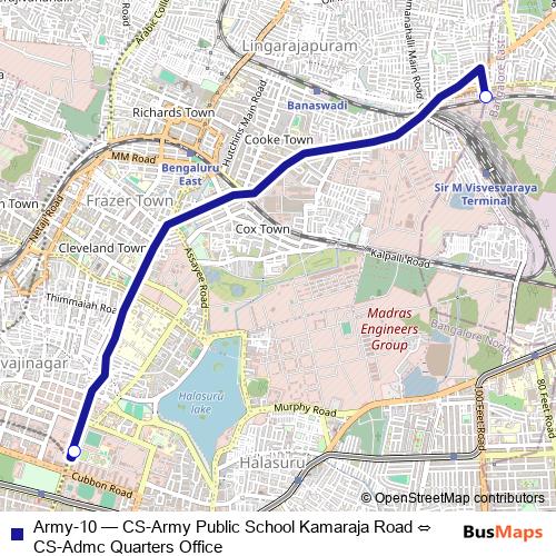 Army-10 bus Line Map