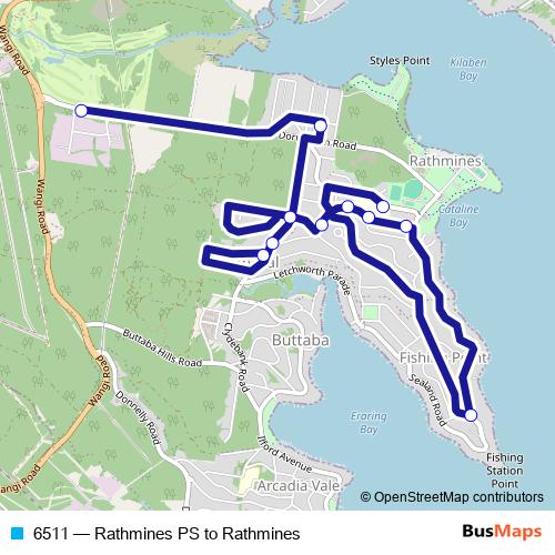 6511 bus Line Map