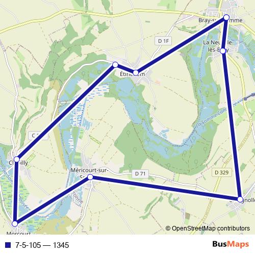7-5-105 bus Line Map