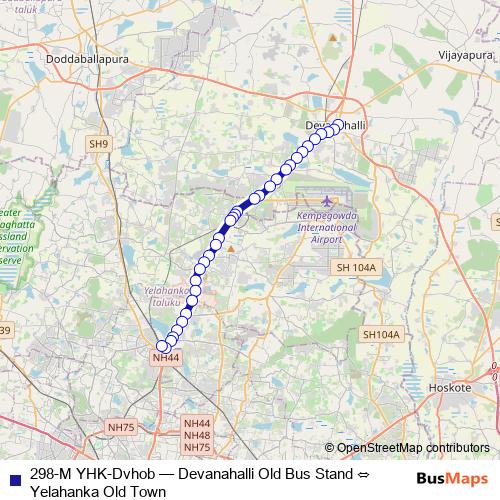 298-M YHK-Dvhob bus Line Map