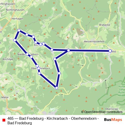 465 bus Line Map