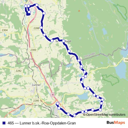 465 bus Line Map