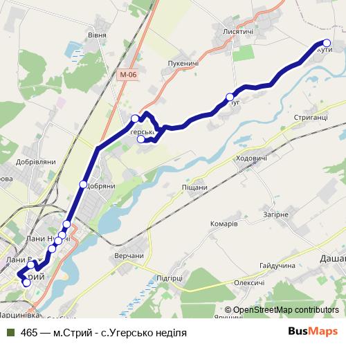 465 bus Line Map