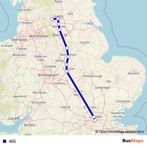 465 bus Line Map