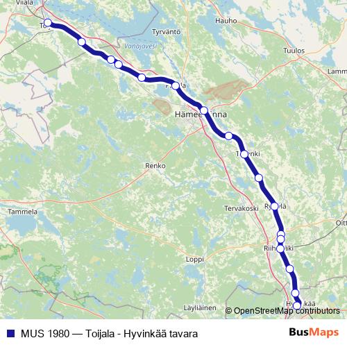 MUS 1980 rail Line Map
