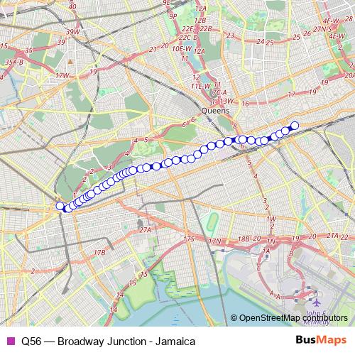 Q56 bus Line Map