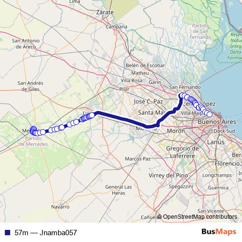 57m bus Line Map