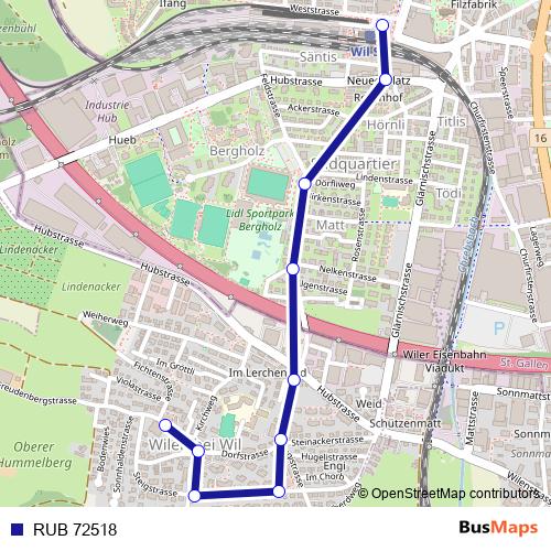 RUB 72518 bus Line Map