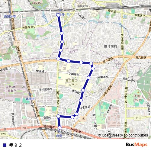 寺９２ bus Line Map
