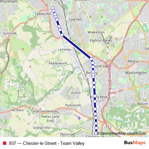 937 bus Line Map