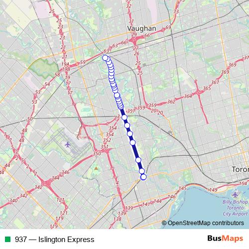 937 bus Line Map