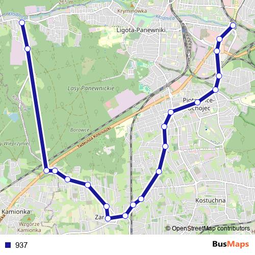 937 bus Line Map