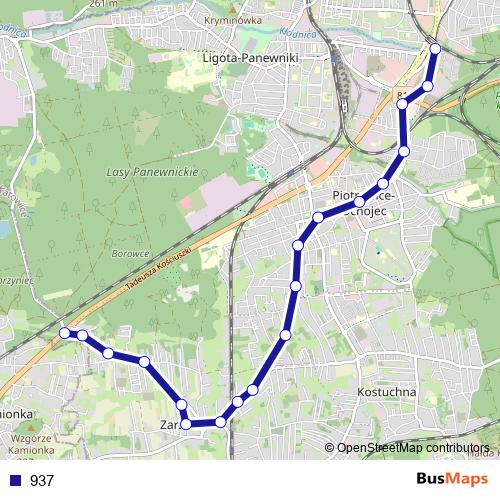 937 bus Line Map