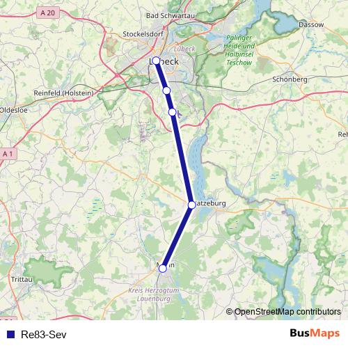 Re83-Sev bus Line Map