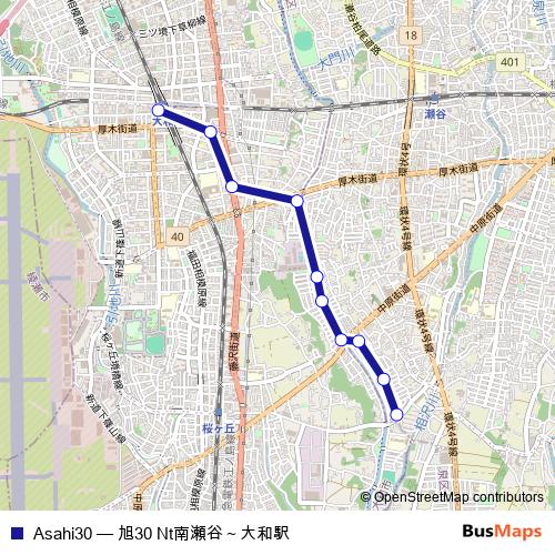 Asahi30 bus Line Map