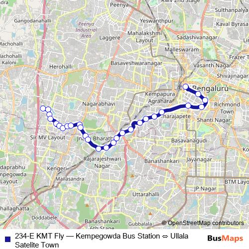 234-E KMT Fly bus Line Map