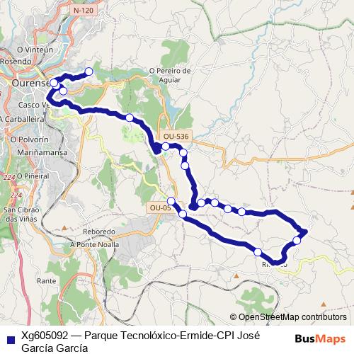 Xg605092 bus Line Map